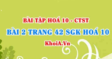 Bài 2 trang 42 SGK Hoá 10 Chân trời sáng tạo